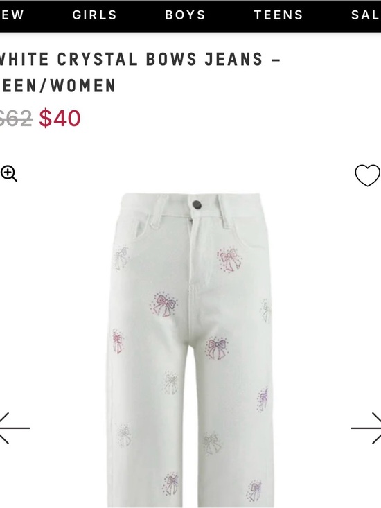 Lola + The Boys Denim - Lola & the Boys Crystal Bow Embroidered White Jeans - Women BNWT